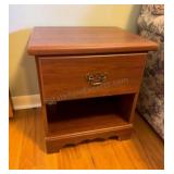 Single Drawer Wood Nightstand