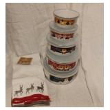 Unused Enameled Nesting Bowl Set
