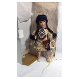 13 inch Native American porcelain doll with