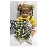 12" sitting Porcelain baby Wolverine fan go blue