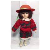 15" Green eyed girl porcelain with stand