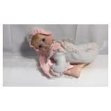 13" Porcelain baby girl Tummy Time