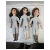 Trio of Porcelain Dolls 16"