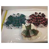 Trio of Plaid Doll Dresses