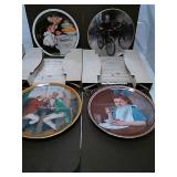 Lot of 4 Norman Rockwell plates, Sunday dinner,