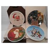 Lot of 4:   Norman Rockwell plates, Santa