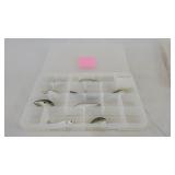 Assorted lures in case