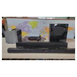 2 soundboard, speaker, turntable and projector