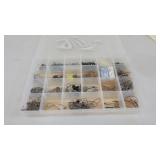 Case of fishing hooks and weights