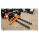 Wolverine quick attach pallet forks orange rack