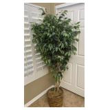 6 Foot Tall Artificial Ficus Tree In Basket
