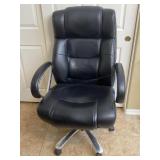 Oversized High Back Black Leather Office Chair