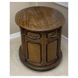 Oval Laminated Wooden Walnut Side End Table