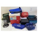 Insulated ice chest, Coleman lantern