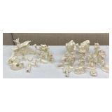 31pc Glazed Ceramic Nativity Figurines