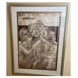 33" X 43" Framed Torn Edge Print: Stoic Romance