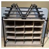 2pc Wooden Common Canvas Shoe Rack Organizers