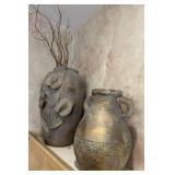 2pc Ceramic Decorative Vase, Pot
