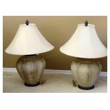 2pc Large Ceramic Base Table Lamps