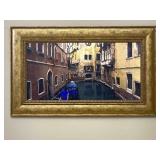 Framed Giclée Canvas Photograph: Venice Canal