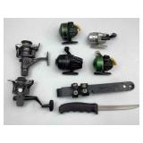 6 Fishing Reels, Fillet Knife