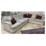 L Shaped Light Tan Fabric Sectional Sofa