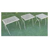 3pc Painted Wrought Iron Stacking Patio Side Table