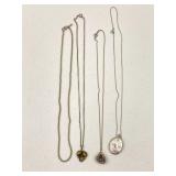 Silver Necklaces, Geode Pendant, Locket