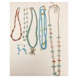 Natural Stone, Coral Beaded Necklaces, Silver