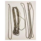 Silver Beaded, Chain Necklaces