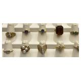 10pc Rhinestone Fashion Rings
