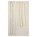 5pc Goldtone Chain Necklaces