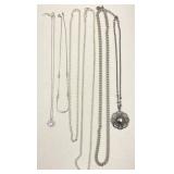 Silvertone Chain Necklaces, Pendants
