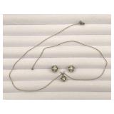 Vintage Gold & Diamond Earring Necklace Set