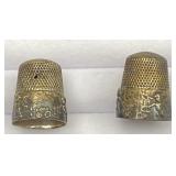 2pc Sterling Silver Sewing Thimbles
