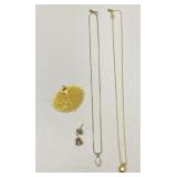Goldfield Leaf Pendant, Necklaces, Earrings