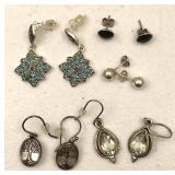5pc Silver, Dangle Earrings