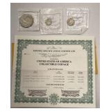 Eisenhower Dollar, Liberty Dime, Buffalo Nickel