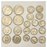 US Coins: One Dollar, Half Dollar, Quarter Dollars
