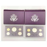 2pc 1986 United States Proof Coin Sets