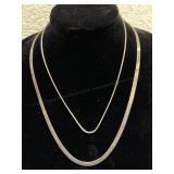 Sterling Silver Braided, Flat Chain Necklaces