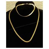 Gold Filled Avon Flat Braided Necklace, Bracelet