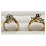 2pc 14K Goldfilled Cocktail Rings