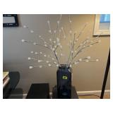 Blue  vase, branch lights