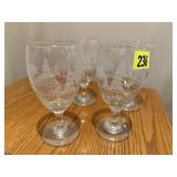 Holiday etched stemware (4)
