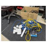 Box of power cords, surge protectors,