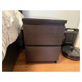 Black 2 drawer nightstand