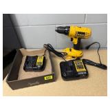DeWAlt 1/2" cordless drill, chargers