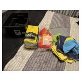 Tote of microfiber cloths, towels