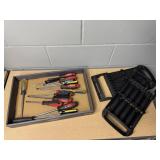 Screwdrivers, tool trays